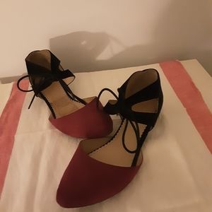 Suede flat heeled shoes